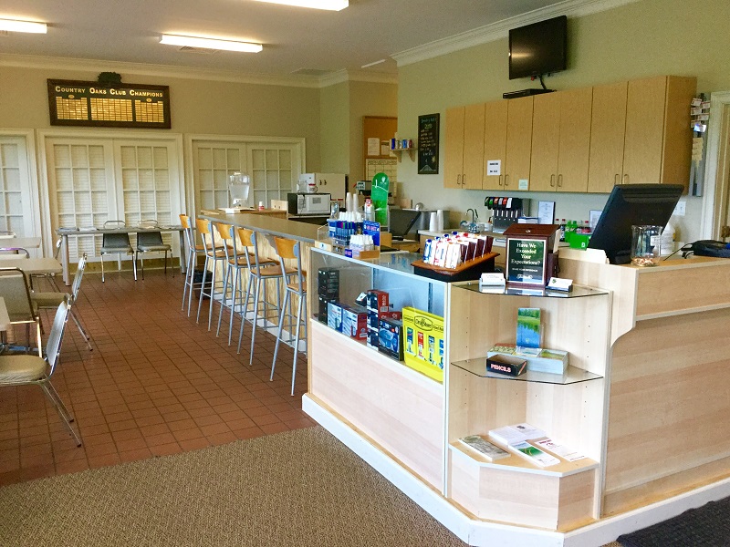 Interior shot of the snack bar at Country Oaks Golf Course